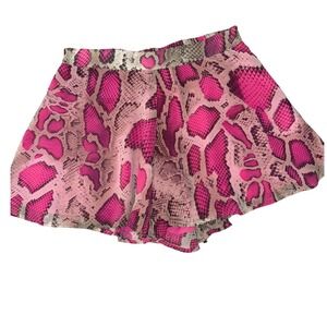 Adrienne Hot Pink Snakeskin Flowy Shorts Womens‎ Large NWT Taupe Animal Print
